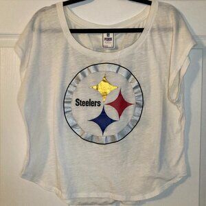 Victoria's Secret PINK NFL Pittsburgh Steelers Women's Cropped T-Shirt - Size L